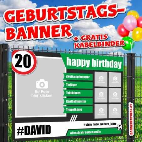 Geburtstagsbanner online gestalten Banner Geburtstag Panner Plakat Plane Party Geschenk Fußball Kindergeburtstag Deko