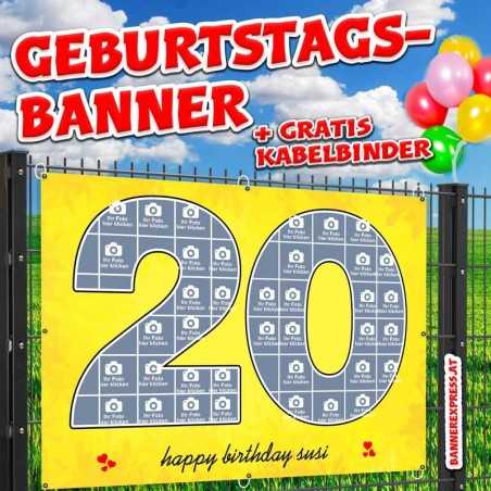 Geburtstagsbanner online gestalten Banner Geburtstag Panner Plakat Plane Party Geschenk  20er Deko selbst gestalten
