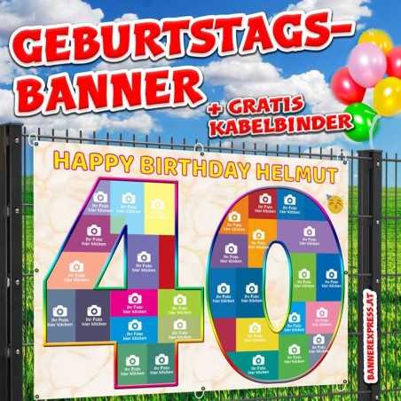 Geburtstagsbanner online gestalten Banner Geburtstag Plakat Plane Party Geschenk Kindergeburtstag Deko 40er