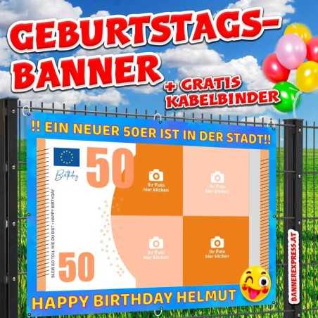 Geburtstagsbanner online gestalten Banner Geburtstag Plakat Plane Party Geschenk Kindergeburtstag Deko Fotocollage Leinwandbild