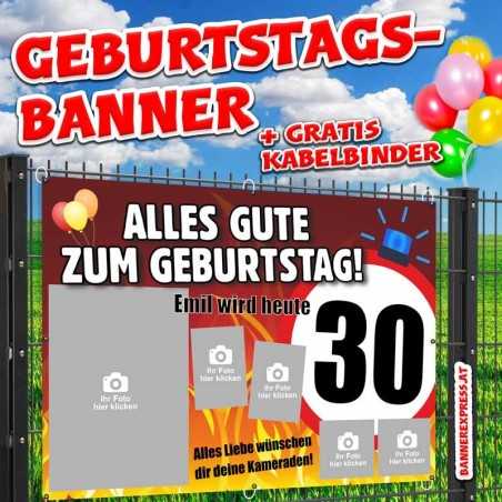Banner Geburtstag Plakat Geburtstag selbst gestalten Geburtstagsdeko Feuerwehr