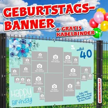 Banner Geburtstag Plakat Geburtstag selbst gestalten Geburtstagsdeko Feuerwehr Bildcollage