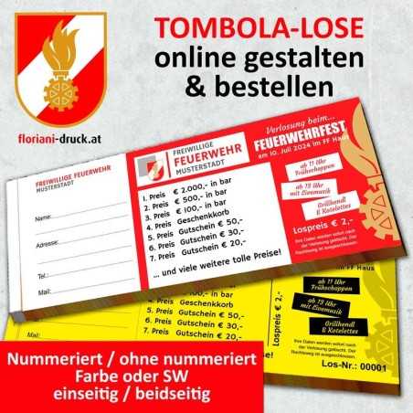 Tombolalose Gewinnspiellose Gewinnspiel Tombola Abrisslose Glückslos Feuerwehr Floriani
