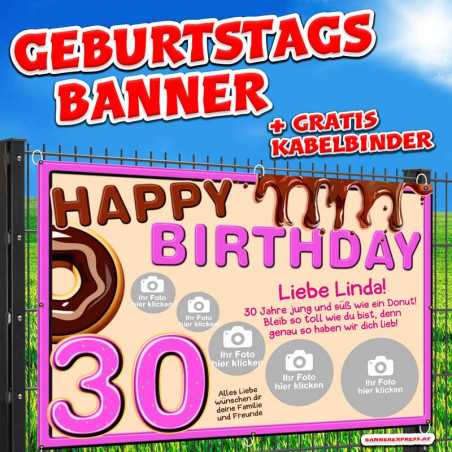 Geburtstagsbanner Banner Geburtstag Geburtstagsdeko selbst gestalten Deko zum Geburtstag Partydeko