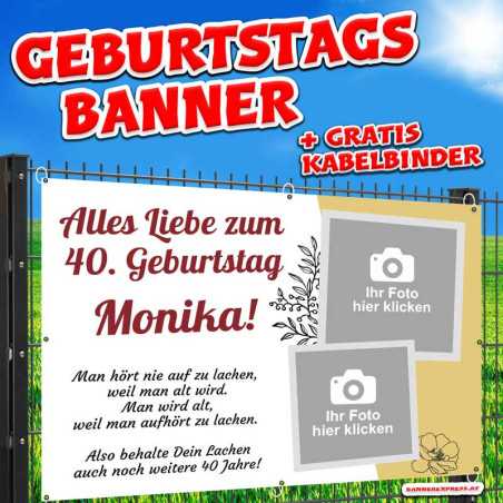 Banner für Frauen zum Geburtstag selbst gestalten Plakat online gestalten Geburtstagsdeko Banner mit Fotos Geburtstagsbanner