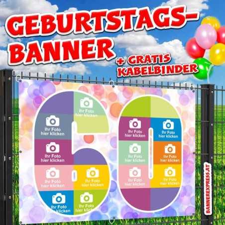 Poster Geburtstagsbanner Plakat Geburtstag online gestalten Vorlagen Panner Plane Party Collage 60