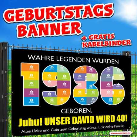 Geburtstagsbanner 40er 1966 Fotocollage Banner zum Geburtstag Geburtstagsdeko 40er