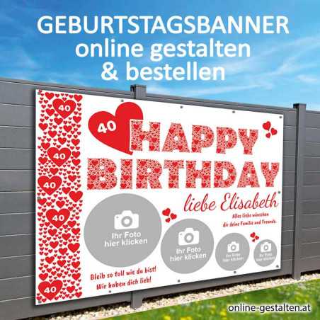 Geburtstagsbanner online gestalten als Partydeko zum Geburtstag "Love