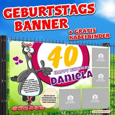 Geburtstagsbanner und Banner zum Geburtstagonline gestalten und bestellen. Tolle Fotocollage für Geburtstagsbanner.