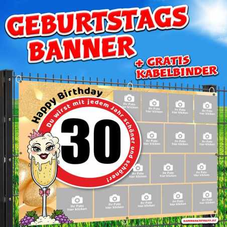 Geburtstagsbanner und Banner zum Geburtstag online gestalten und bestellen. Perfekte Geburtstagsdeko für Party.