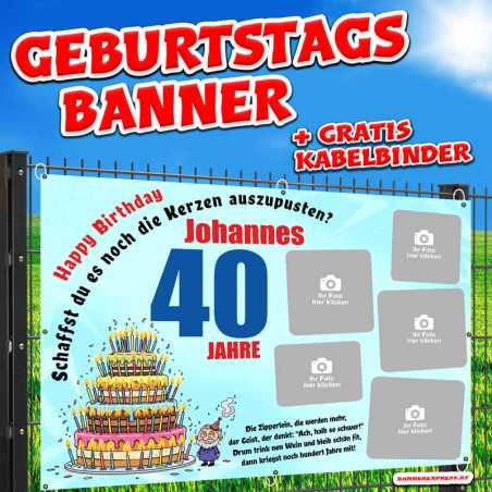 Geburtstagsbanner und Banner zum Geburtstag online gestalten und bestellen. Perfekte Geburtstagsdeko für Party.