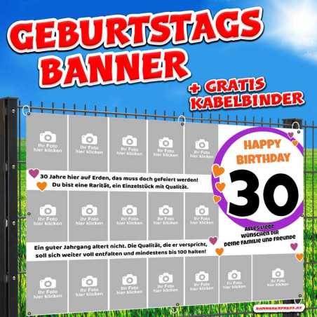 Geburtstagsbanner online gestalten mit Fotos "Big Pictures