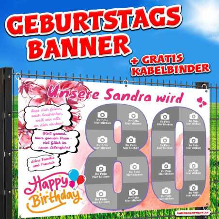 Geburtstagsbanner online gestalten mit Fotos "80er