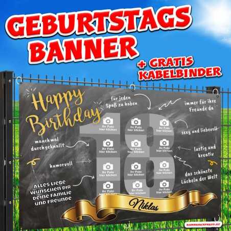 Geburtstagsbanner online gestalten mit Fotos zum 18er