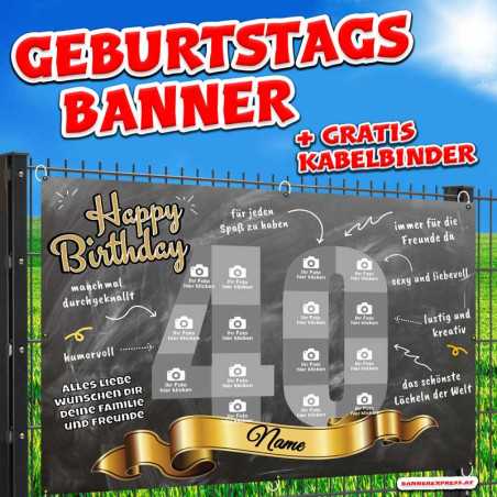 Geburtstagsbanner online gestalten mit Fotos zum 40er