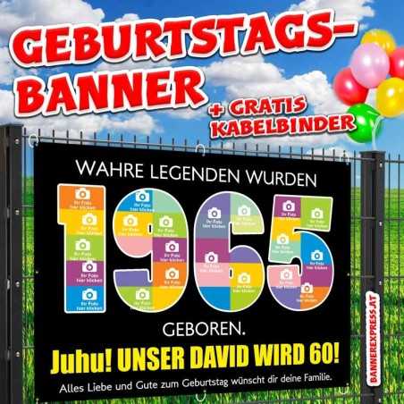 1965 Banner zum Geburtstag Geburtstagsbanner online gestalten Banner Geburtstag Panner Plakat Plane Party Geschenk Deko Poster
