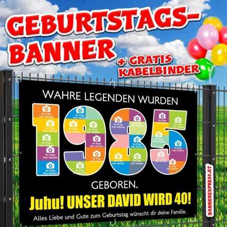 1985 Banner zum Geburtstag Geburtstagsbanner online gestalten Banner Geburtstag Panner Plakat Plane Party Geschenk Poster